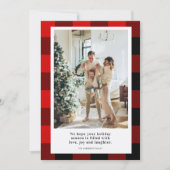 Modern Red Pset Happy Holiday | Foto van de famili (Voorkant)