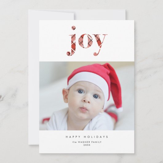 Modern Red Pset Joy Kerstfeestdag Foto (Voorkant)