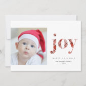 Modern Red Pset Joy Kerstfeestdag Foto (Voorkant)