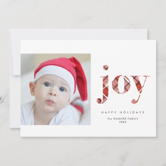 Modern Red Pset Joy Kerstfeestdag Foto (Voorkant)