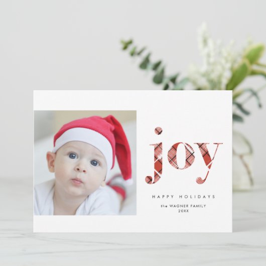 Modern Red Pset Joy Kerstfeestdag Foto (Staand voorkant)