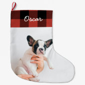 Modern Red Pset & Name Large kerststop Grote Kerstsok (Voorkant)