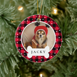 Modern Red Pset Persoonlijke foto's Pet Dog Keramisch Ornament