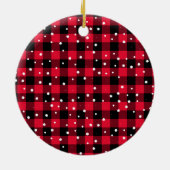 Modern Red Pset Persoonlijke foto's Pet Dog Keramisch Ornament (Achterkant)