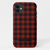 Modern Red Pset Winter Kerstnamenpatroon Case-Mate iPhone Case (Achterkant)