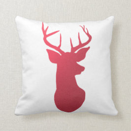 Modern Red Reindeer / Antler Natuur Kussen