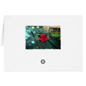 Modern Red Rose Custom Text Wenskaart (Achterkant Horizontaal)