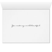 Modern Red Rose Custom Text Wenskaart (Binenzijde Horizontaal (Onderkant))