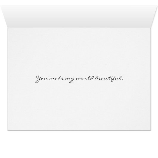 Modern Red Rose Custom Text Wenskaart (Binenzijde Horizontaal (Onderkant))