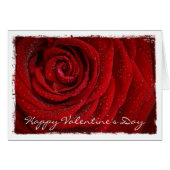 Modern Red Rose Custom Text Wenskaart (Voorkant Horizontaal)