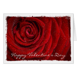 Modern Red Rose Custom Text Wenskaart