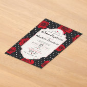 Modern Red Rose Elegant Black and Red Romantic Acryl Uitnodigingen (Laagn)