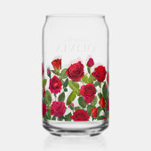 Modern Red Rose Minimalist Name I Love You Blikvorm Glas (Achterkant)