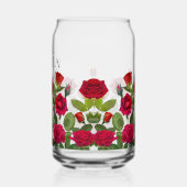 Modern Red Rose Minimalist Name I Love You Blikvorm Glas (Links)