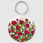 Modern Red Rose Minimalist Name I Love You Sleutelhanger (Achterkant)