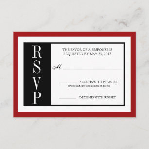 Modern Red Rose RSVP Kaartje