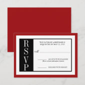 Modern Red Rose RSVP Kaartje (Voorkant / Achterkant)