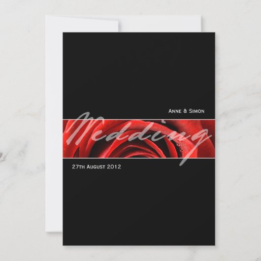 Modern Red Rose Wedding 5 voor 7 Kaart (Achterkant)