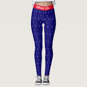 Modern Red, Royal Blue en White Leggings