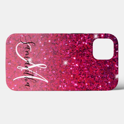 Modern Red & Roze Glitter Sparkles Case-Mate iPhone Case (Achterkant (horizontaal))
