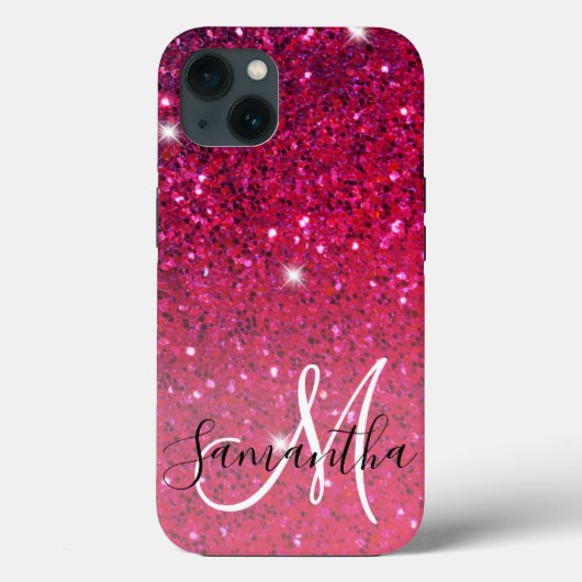Modern Red & Roze Glitter Sparkles Case-Mate iPhone Case (Achterkant)