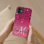 Modern Red & Roze Glitter Sparkles Case-Mate iPhone Case