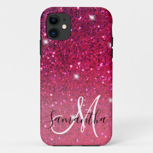 Modern Red & Roze Glitter Sparkles Case-Mate iPhone Case (Achterkant)