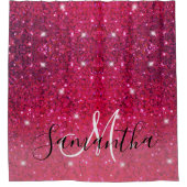 Modern Red & Roze Glitter Sparkles Douchegordijn (Voorkant)