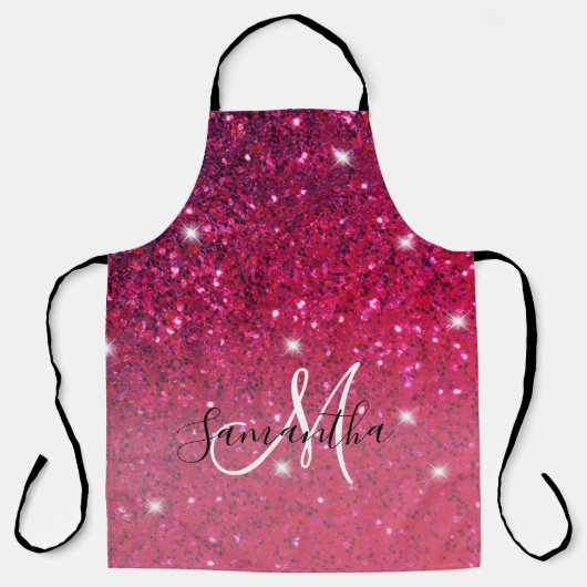 Modern Red & Roze Glitter Sparkles Schort (Voorkant)