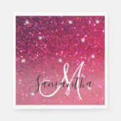 Modern Red & Roze Glitter Sparkles Servet (Voorkant)