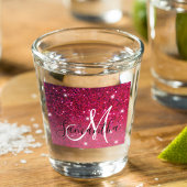 Modern Red & Roze Glitter Sparkles Shot Glas