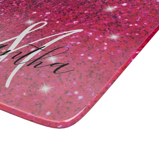 Modern Red & Roze Glitter Sparkles Snijplank (Hoek)