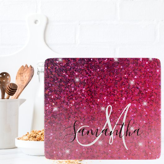 Modern Red & Roze Glitter Sparkles Snijplank