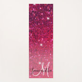 Modern Red & Roze Glitter Sparkles Yogamat (Voorkant)