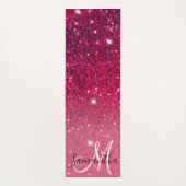 Modern Red & Roze Glitter Sparkles Yogamat (Achterkant)
