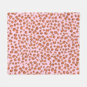 Modern Red Roze leopard Animal Print Patroon Fleece Deken (Voorkant (Horizontaal))