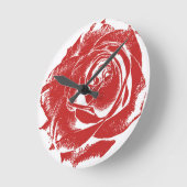 Modern Red Rozen Stamp Ronde Klok (Hoek)