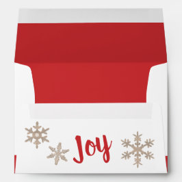Modern Red Rustic Snowflake Chic Kerstvrey Envelop