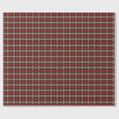 Modern Red Sage Black Christmas Plaid Cadeaupapier (Vlak)