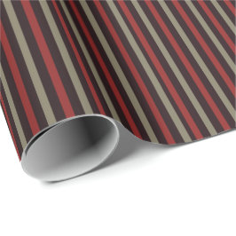 Modern Red Sage Black Stripe Christmas Cadeaupapier