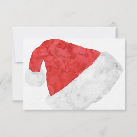 Modern Red Santa Hat kerstbruiloft RSVP (Achterkant)