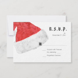 Modern Red Santa Hat kerstbruiloft RSVP
