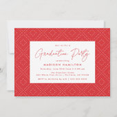Modern Red Script Photo Graduation Party Kaart (Achterkant)