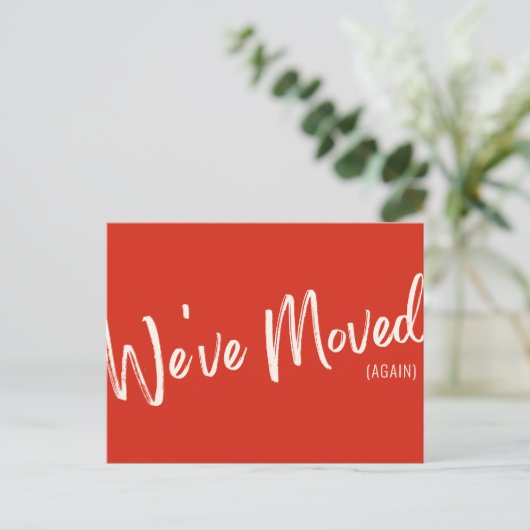 Modern Red Script We hebben de bewegende aankondig Briefkaart (Staand voorkant)