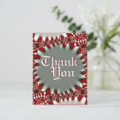 Modern Red+Silver Batik Dank u Briefkaart (Staand voorkant)