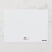 Modern Red+Silver Batik Dank u Briefkaart (Achterkant)