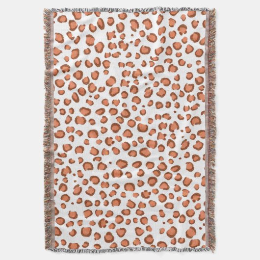 Modern Red Snow Leopard Animal Print Patroon Deken (Voorkant Verticaal)