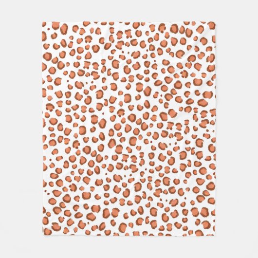 Modern Red SNow Leopard Animal Print Patroon Fleece Deken (Voorkant)