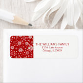 Modern Red Snowflake Holiday Return Label (Insitu)