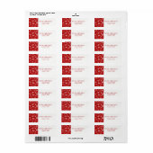 Modern Red Snowflake Holiday Return Label (Full Sheet)